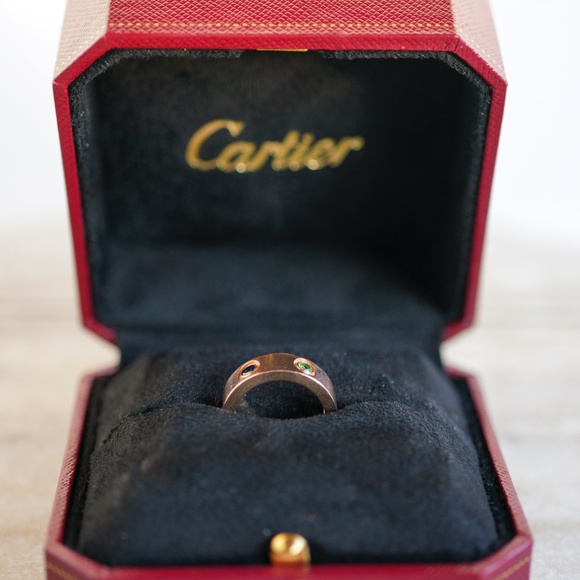 Rare Cartier 18k Rose Gold Colored Gemstones Love Ring Size 46 - B4087800 - Picture 1 of 8